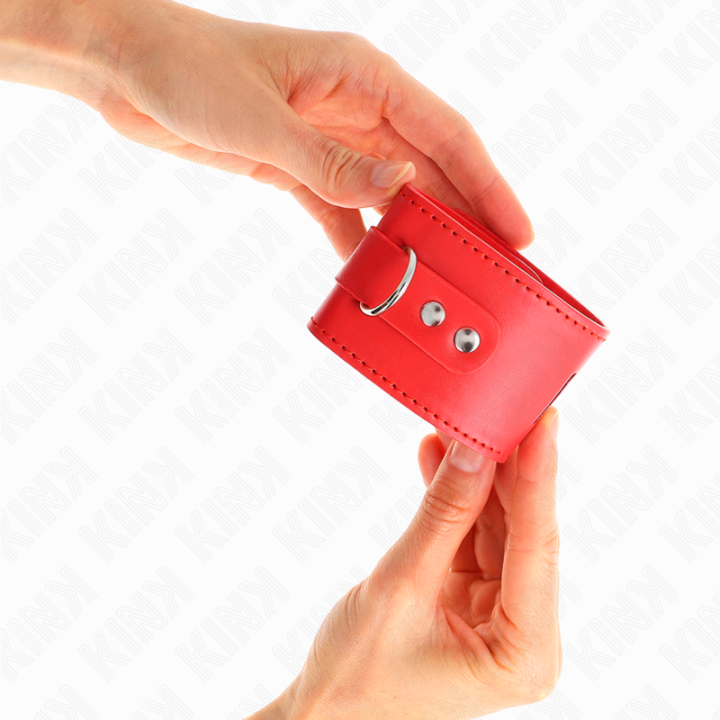 Kink - Wrist Restraints With Padlock Closure Red Adjustable 16-23 cm x 5.5 cm