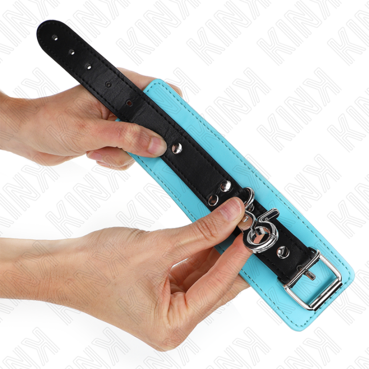 Kink - Appui-Poignets Verrouillables Premium Noir / Bleu Réglable 21-28 cm x 5,5 cm