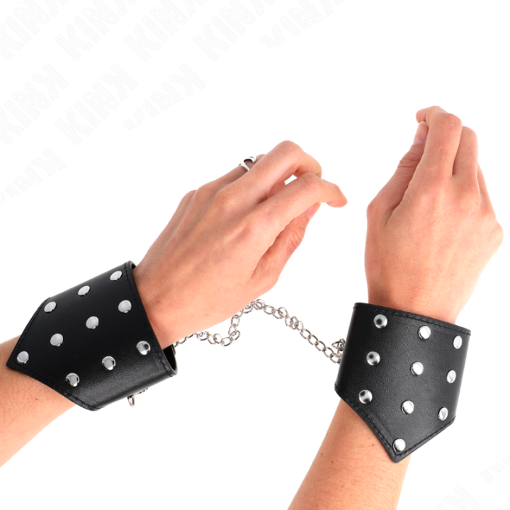 Kink - Bracelets Style Point Noir Avec Chaîne Réglable 17-23 cm x 8,5 cm