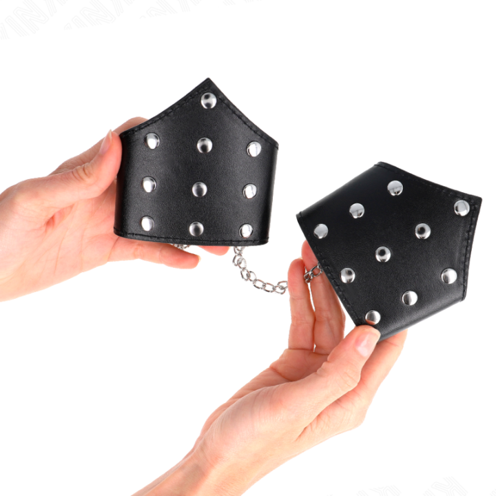 Kink - Bracelets Style Point Noir Avec Chaîne Réglable 17-23 cm x 8,5 cm