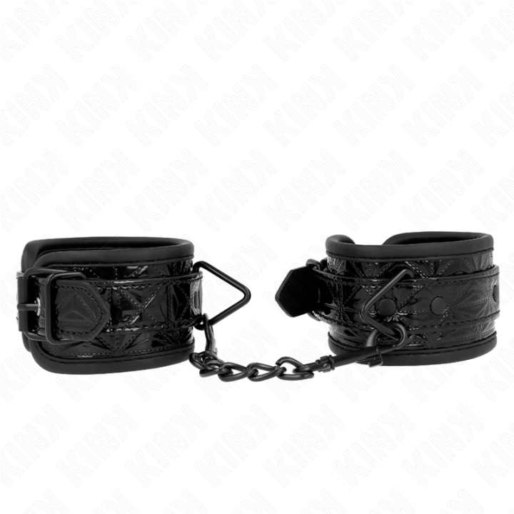 Kink - Muñequeras Con Patrón de Diamantes Negro Ajustable 17-26 cm x 5.5 cm