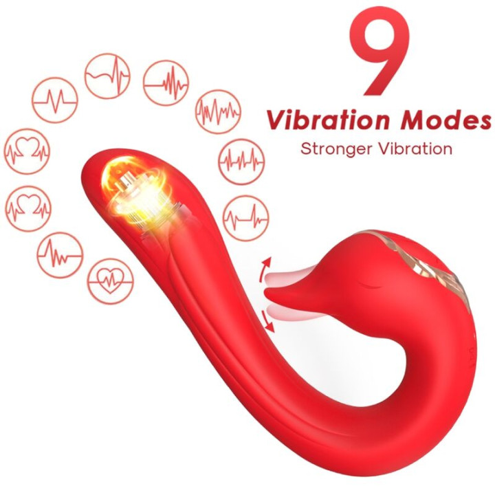 Armony - Vibratore Delfin Multiposizione ed Effetto Calore Rosso