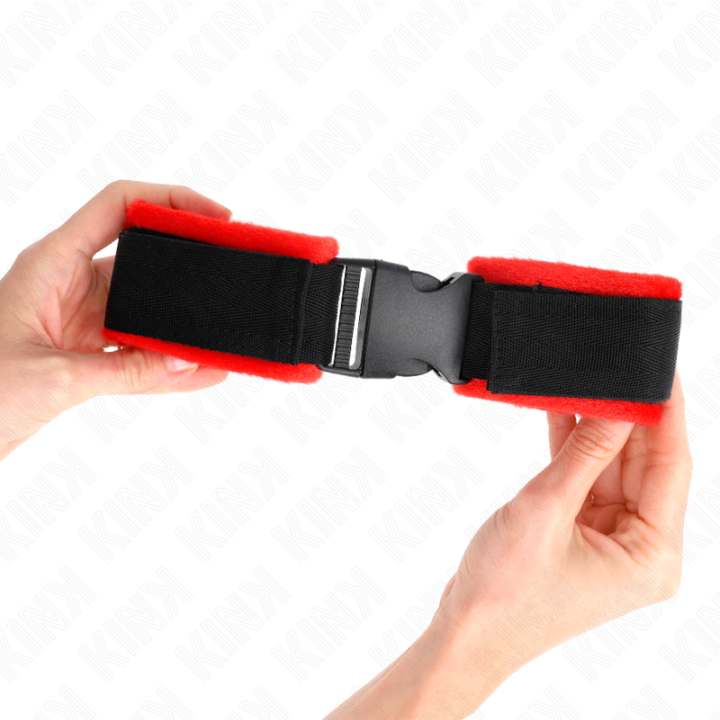 Kink - Muñequeras Nylon Rojo-Negro Modelo 1 Ajustable 25-35 cm x 6 cm