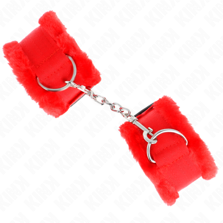 Kink - Pulso Forro Peludo Vermelho Ajustável 17-31 cm x 7 cm