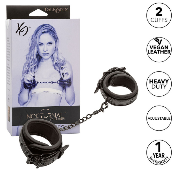 Calexotics - Nocturnal Poignets en Cuir Réglables Noirs