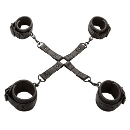 Calexotics - Nocturnal Hog Tie Connector Cuero Einstellbar Schwarz
