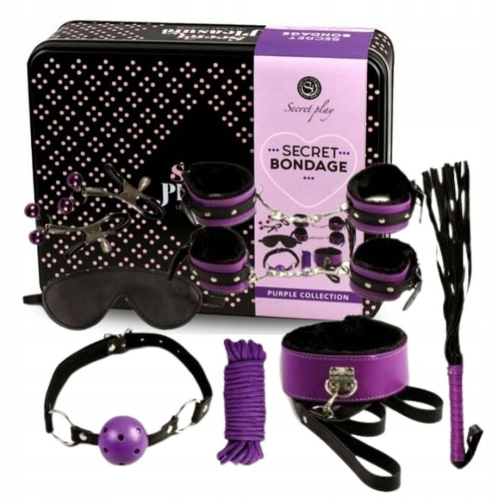 Secretplay - Bdsm Set 8pcs Viola / Nero.