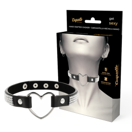 Coquette Chic Desire - Gargantilha de Couro Vegano Com Corao