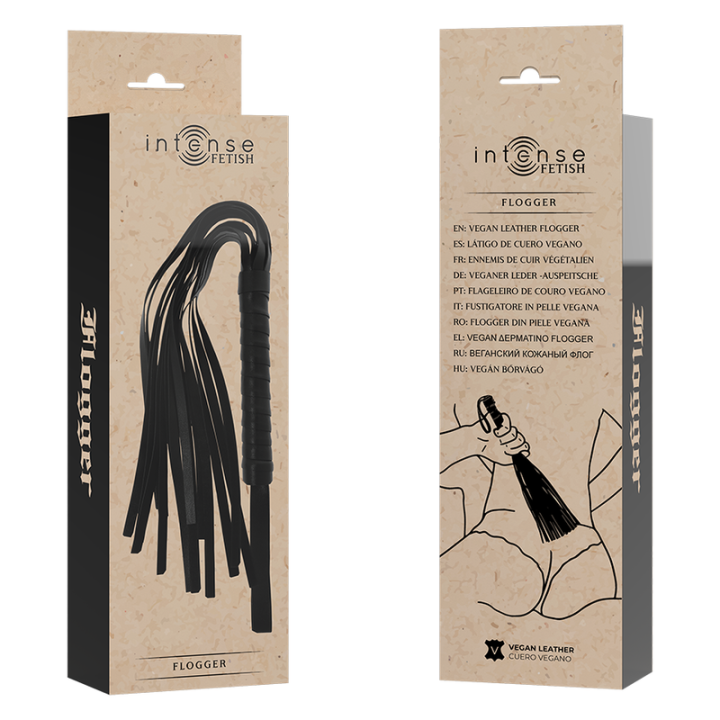 Intense - Fetish Flogger de Couro Vegano