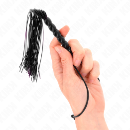 Kink - Mini Chicote de Silicone Com 6 Contas Pretas 26 cm