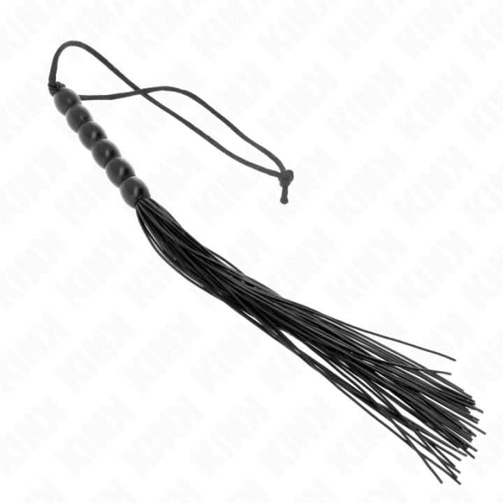 Kink - Mini Látigo de Silicona Con Agarre 6 Bolas Negro 26 cm