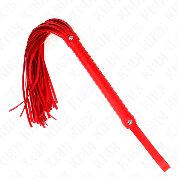 Kink - Peitsche Mit Rotem Strukturiertem Griff 48,5 cm