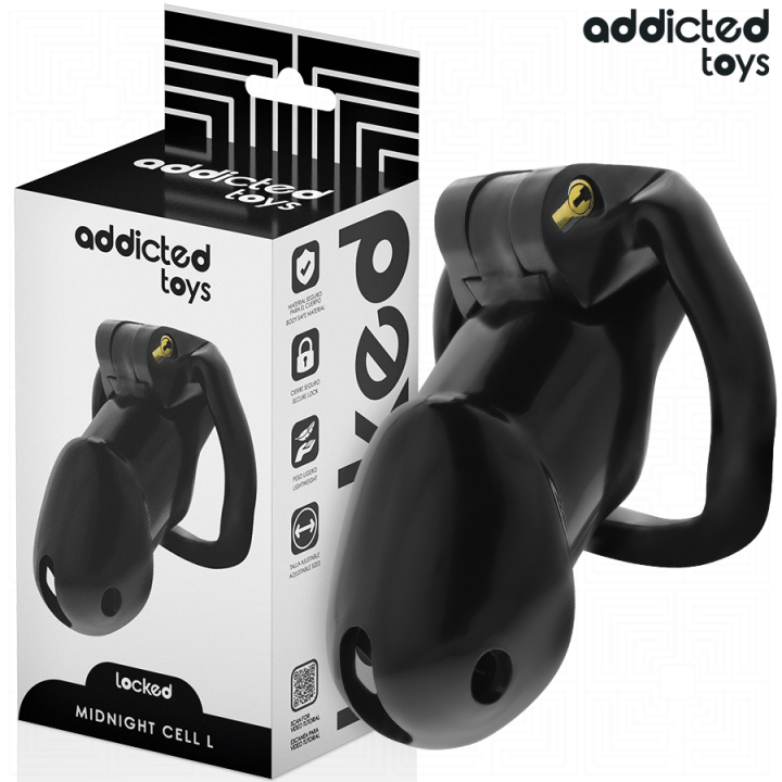 Addicted Toys Locked - Klatka na Penisa Mindnight Cell Rozmiar l