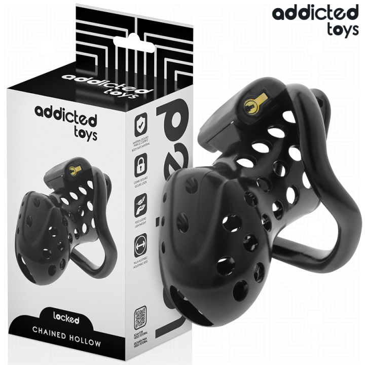 Addicted Toys Locked - Gaiola de Pênis Oco Com Corrente 10,5 cm