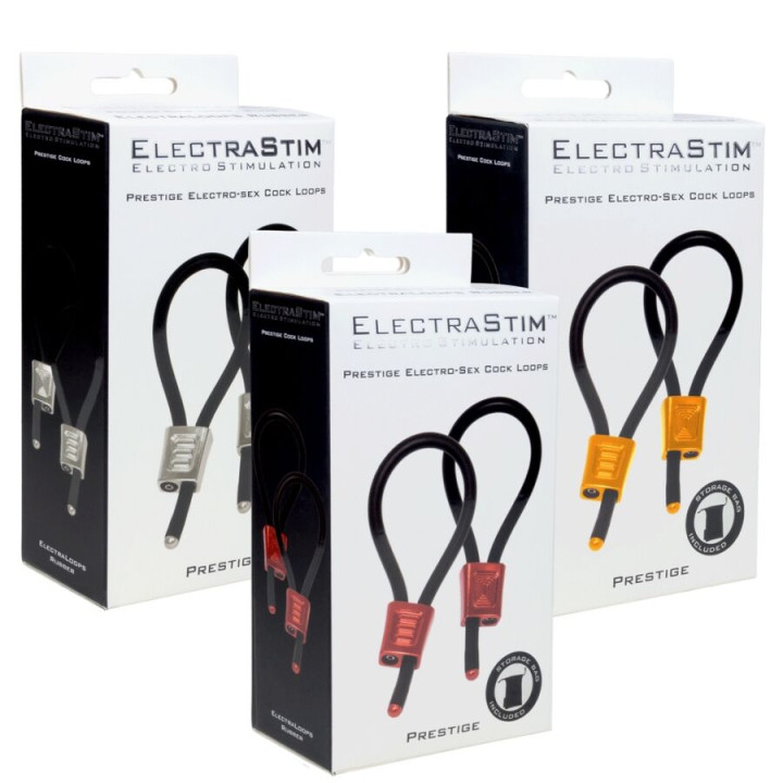 Electrastim - Prestige Electra Loops Regulowane Pierścienie na Penisa Czerwone