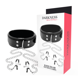 Darkness - Colar Com Grampos de Bico Preto