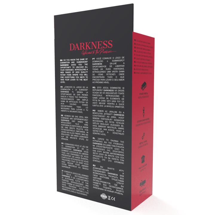 Darkness - Collar Con Pinzas Para Pezones Negro