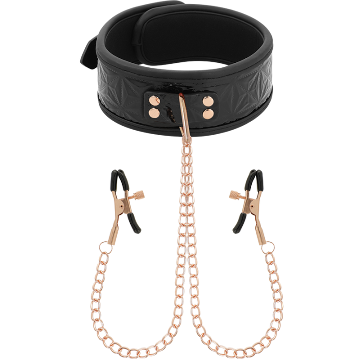 Begme - Black Edition Collare Con Morsetti Per Capezzoli