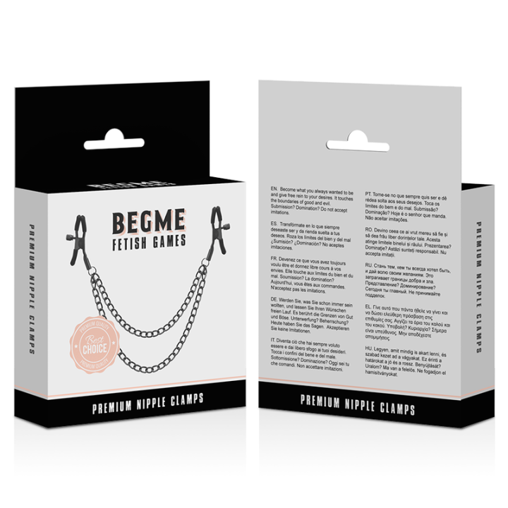 Begme - Red Edition Nipple Clips With Chain