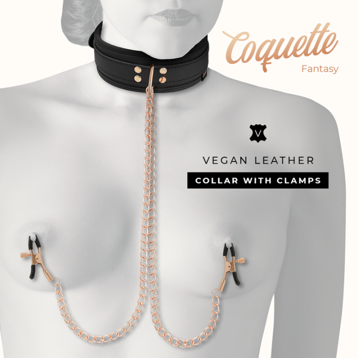 Coquette Chic Desire - Colar Fantasy Nipple Clamp Com Forro de Neoprene