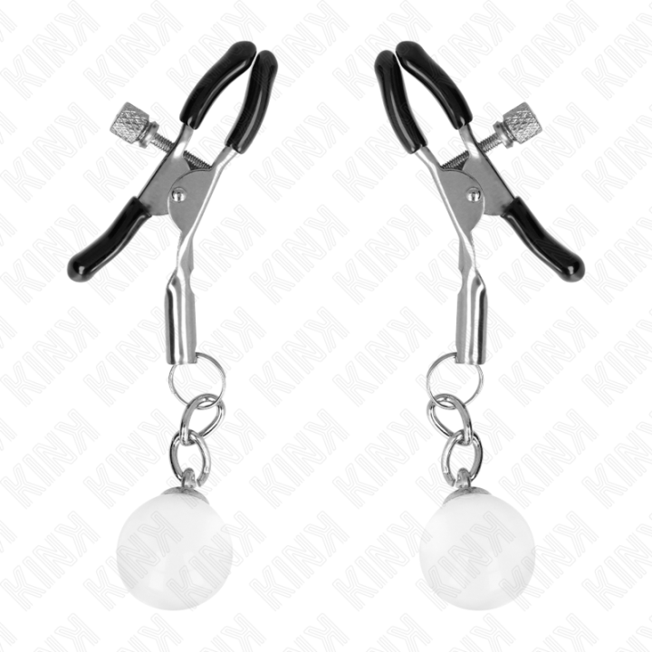 Kink - Glasperlen-Nippelklammern Silber 6 cm