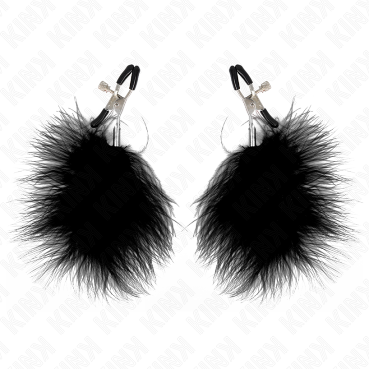 Kink - Pinza Per Capezzoli Piuma Nera 7 cm