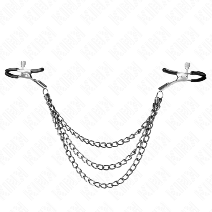 Kink - Zaciski na Sumki z 3 Lancuchami Czarne 20/23/28 cm