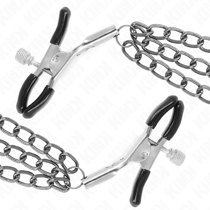 Kink - Pinças Para Bicos Com 3 Correntes Pretas 20/23/28 cm