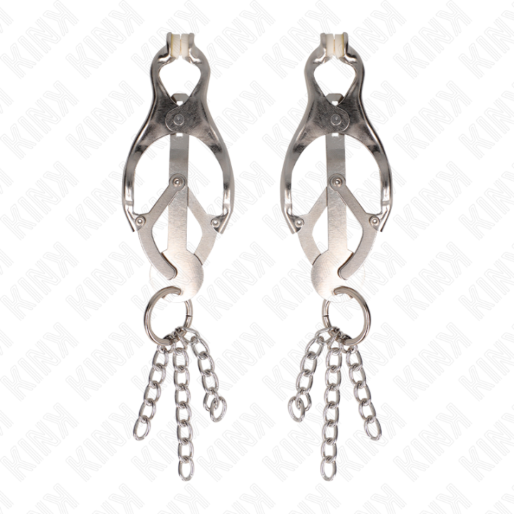 Kink - Pinzas Para Pezones Estilo Japonés Con Cadenas Plateado