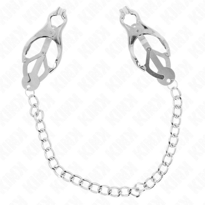 Kink - Pinces à Metelles Trèfle Japonais Avec Chaîne Argent 30 cm