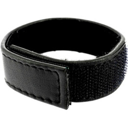 Leather Body - Regulowany Pasek Skórzany z Rzepem na Czarnego Penisa