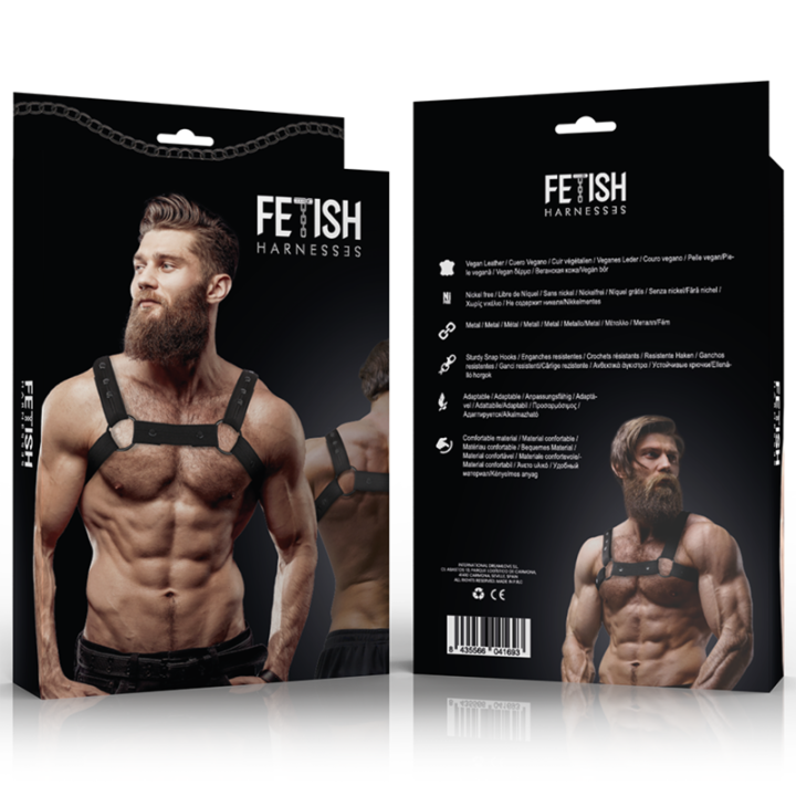 Fetish Submissive Attitude - Regulowana Neoprenowa Uprz?? Sportowa na Klatk? Piersiow? Dla m??Czyzn