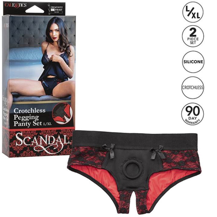 Calexotics - Scandal Ensemble de Culottes Sans Entrejambe Avec Gode Taille l/xl