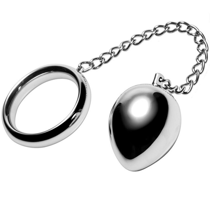 Metal Hard - Anel de Galo 45mm + Corrente Com Bola de Metal