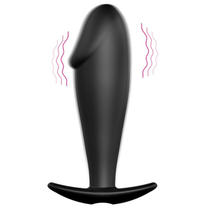 Pretty Love - Silicone Anal Plug Forma de Pênis e 12 Modos de Vibrao Preto