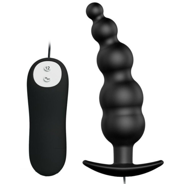 Pretty Love - Plug Anal Silicone Extra Stimulation et 12 Modes de Vibration Noir