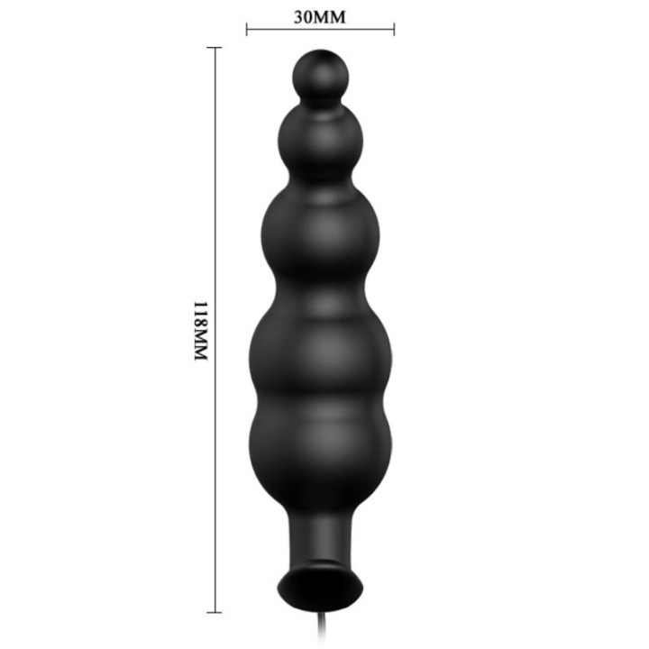 Pretty Love - Analplug Aus Silikon Extra Stimulation Und 12 Vibrationsmodi Schwarz