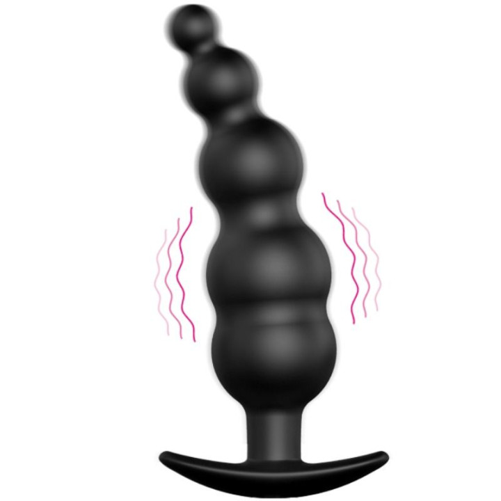 Pretty Love - Plug Anal Silicone Extra Stimulation et 12 Modes de Vibration Noir