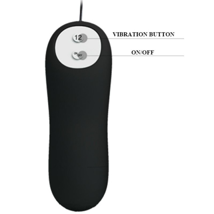 Pretty Love - Plug Anal Ncora Forma Silicone 12 Modos de Vibrao Preto