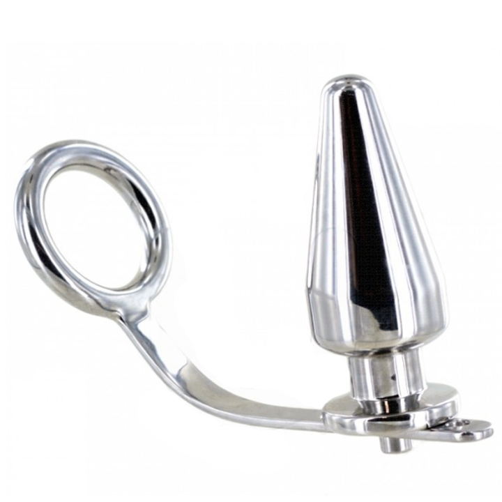 Metal Hard - Anillo Acero Con Plug Anal 45 x 45mm