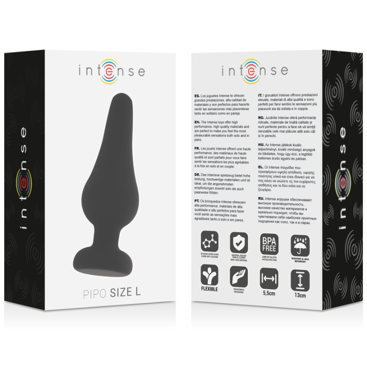 Intense - Anal Plug Pipo l Black Silicone 13 cm