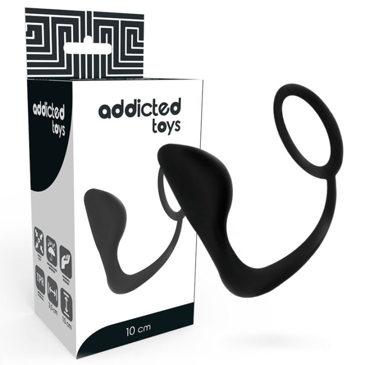 Addicted Toys - Plug Anale Con Anello Pene Nero