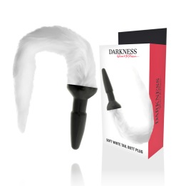 Darkness - Plug Anal de Silicone Com Cauda Branca