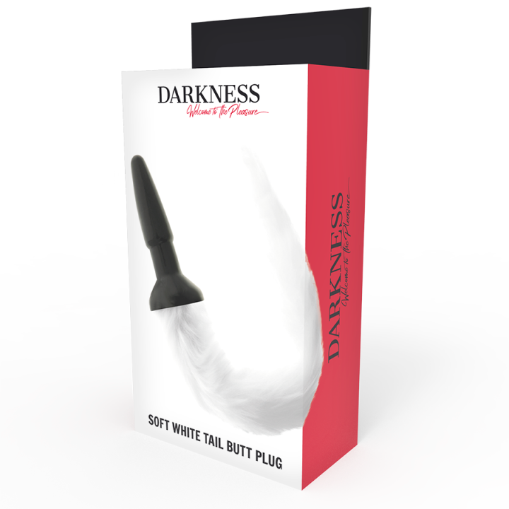 Darkness - Silikonowy Korek Analny z Bialym Ogonkiem