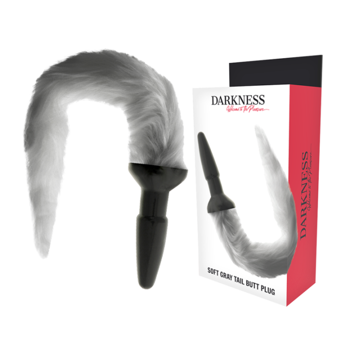 Darkness - Plug Anale in Silicone Con Coda Grigia