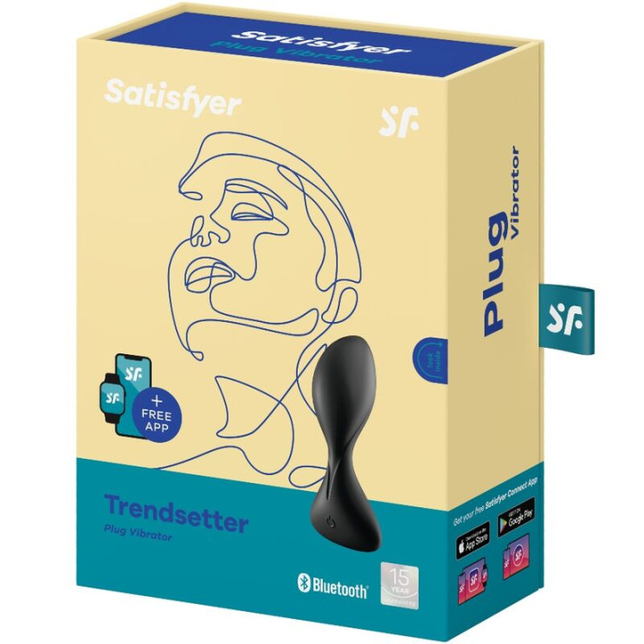 Satisfyer - Aplicativo de Plugue Vibratório Trendsetter Preto