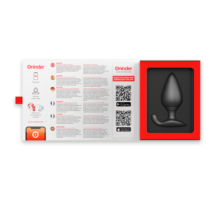 Oninder - Plug Anale Vibrante Rio Nero - App Gratuita