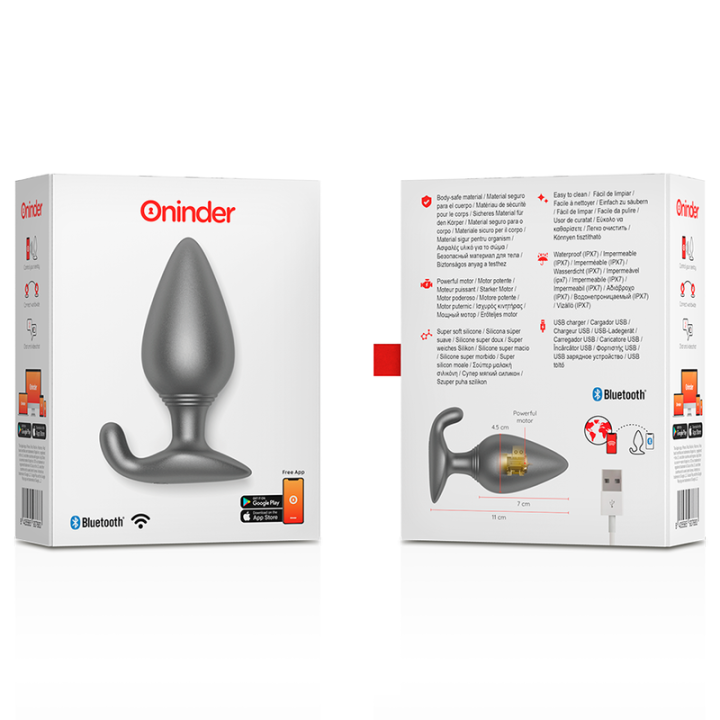 Oninder - Rio Vibrante Anal Plug Preto - Aplicativo Gratuito
