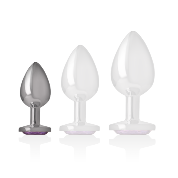 Intense - Plug Anal Metal Aluminio Con Cristal Violeta Talla s