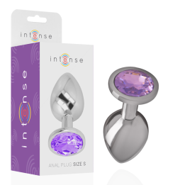 Intense - Plug Anal en Métal Aluminium Avec Cristal Violet Taille l